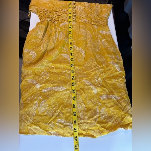 Urban Outfitters Floral Print V-Neck Mini Dress Yellow Women’s Sz M - Picture 8 of 11